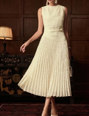 Rochie medie Zeylah, crem