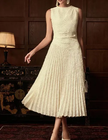 Rochie medie Zeylah, crem
