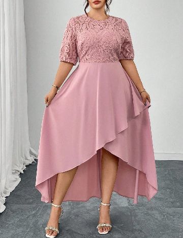 Rochie lunga SHEIN CURVE, roz pudra