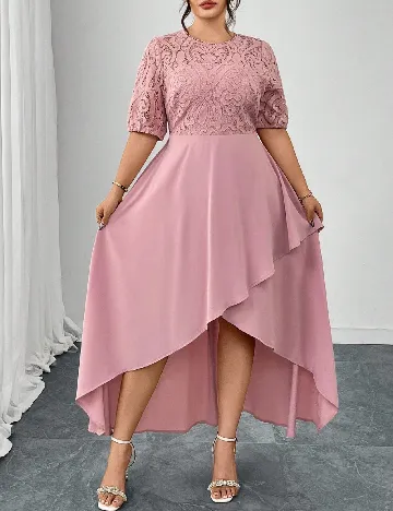 Rochie lunga SHEIN CURVE, roz pudra