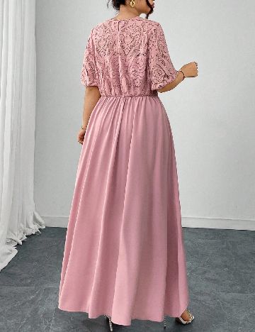 Rochie lunga SHEIN CURVE, roz pudra