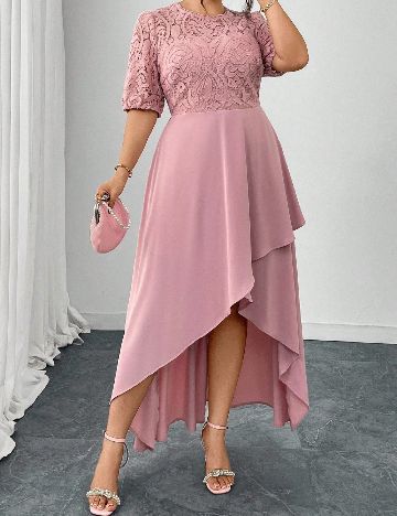 Rochie lunga SHEIN CURVE, roz pudra