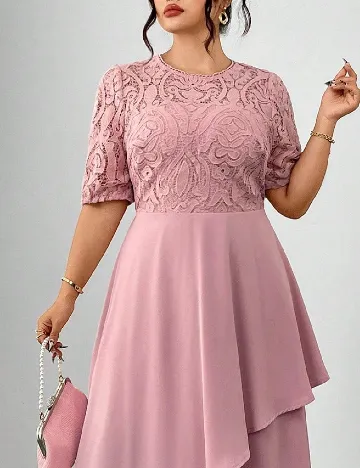 Rochie lunga SHEIN CURVE, roz pudra