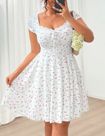 Rochie scurta SHEIN CURVE, alb