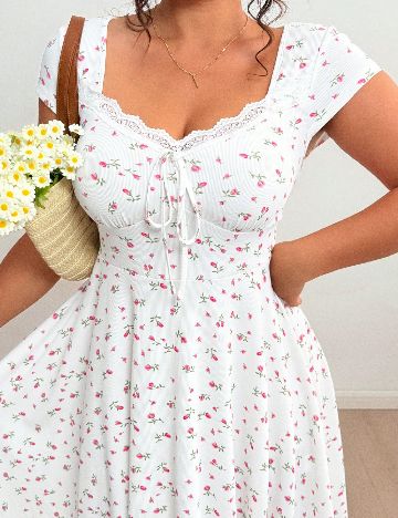 Rochie scurta SHEIN CURVE, alb