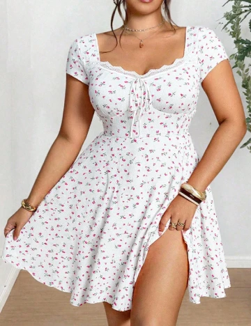 Rochie scurta SHEIN CURVE, alb