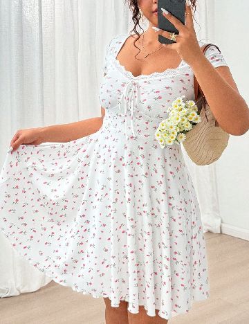 Rochie scurta SHEIN CURVE, alb