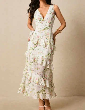 Rochie lunga Poeselle, floral print