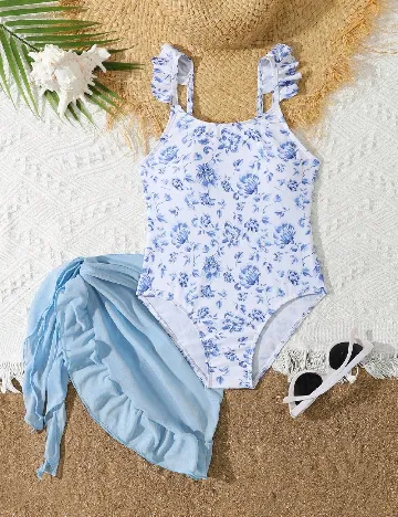 Costum de baie Shein Kids, albastru