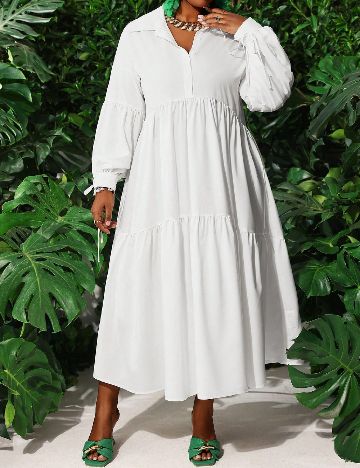 Rochie lunga SHEIN CURVE, alb