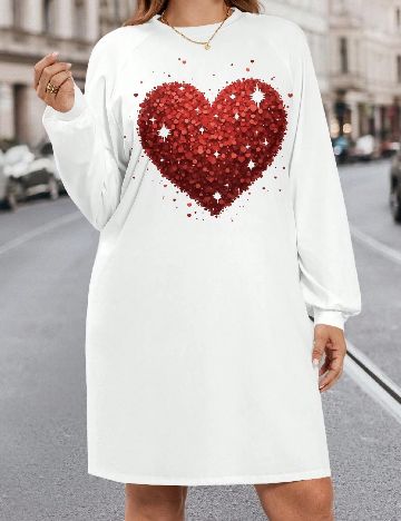 Rochie scurta SHEIN CURVE, alb