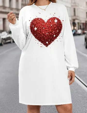 Rochie scurta SHEIN CURVE, alb