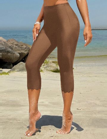 Pantaloni de plaja SHEIN, maro