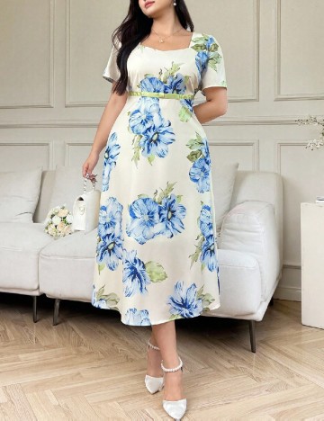 Rochie medie SHEIN CURVE, floral print