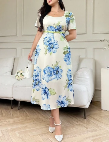 Rochie medie SHEIN CURVE, floral print
