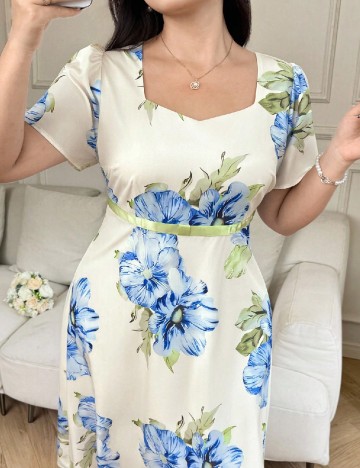 Rochie medie SHEIN CURVE, floral print
