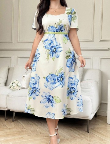 Rochie medie SHEIN CURVE, floral print