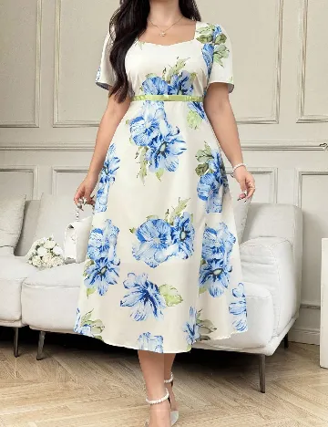 Rochie medie SHEIN CURVE, floral print