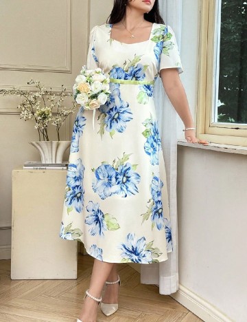 Rochie medie SHEIN CURVE, floral print