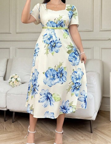 Rochie medie SHEIN CURVE, floral print