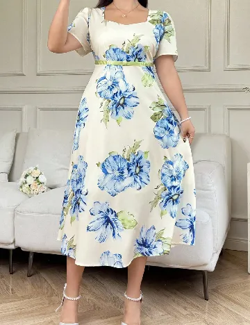 Rochie medie SHEIN CURVE, floral print