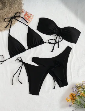 Set costume de baie. 2 bucati SHEIN, negru