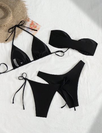 Set costume de baie. 2 bucati SHEIN, negru