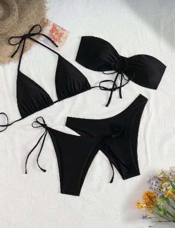 Set costume de baie. 2 bucati SHEIN, negru