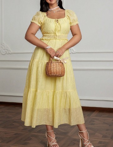 Rochie medie SHEIN CURVE, galben