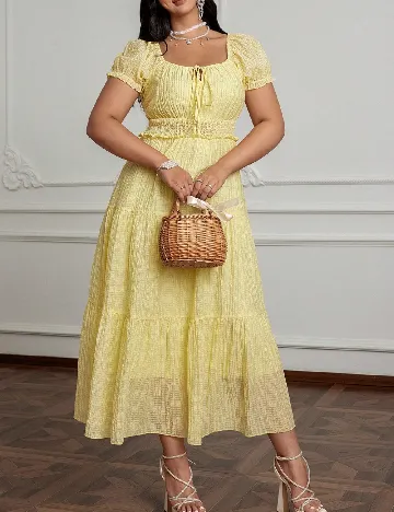 Rochie medie SHEIN CURVE, galben