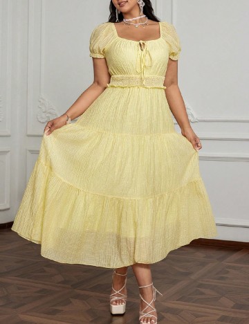 Rochie medie SHEIN CURVE, galben
