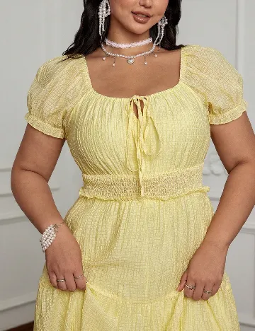 Rochie medie SHEIN CURVE, galben