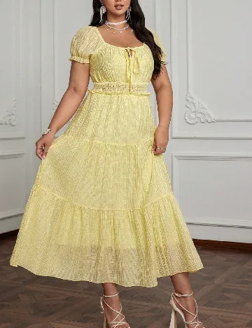 Rochie medie SHEIN CURVE, galben