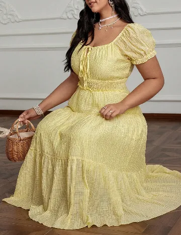 Rochie medie SHEIN CURVE, galben