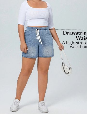Pantaloni scurti SHEIN CURVE, albastru