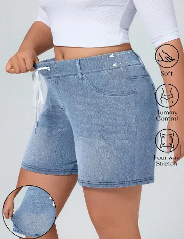 Pantaloni scurti SHEIN CURVE, albastru