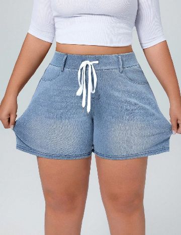 Pantaloni scurti SHEIN CURVE, albastru