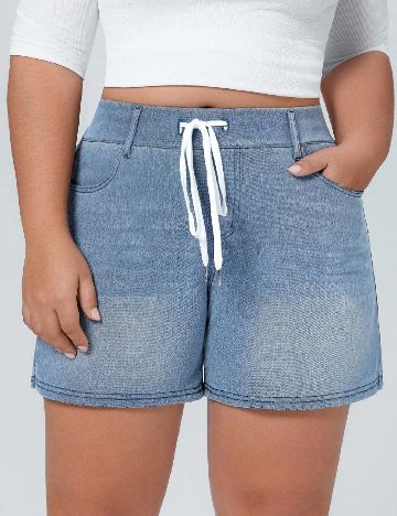 Pantaloni scurti SHEIN CURVE, albastru