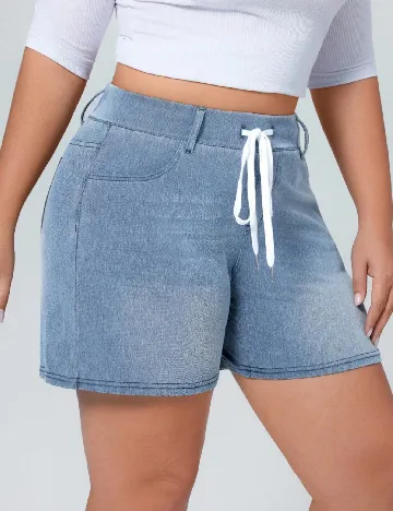Pantaloni scurti SHEIN CURVE, albastru