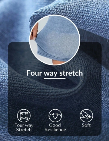 Pantaloni scurti SHEIN CURVE, albastru