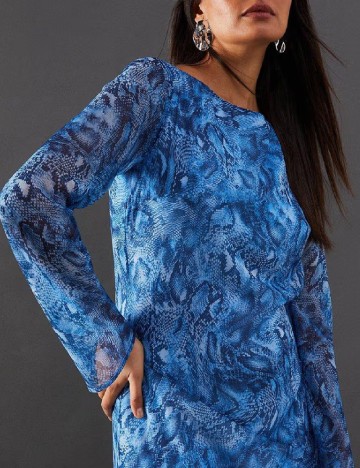 Rochie medie WAREHOUSE, albastru
