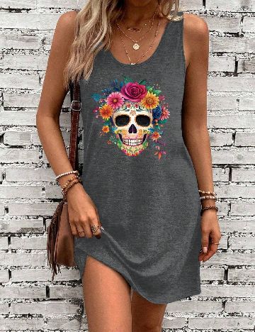 Rochie scurta SHEIN, gri