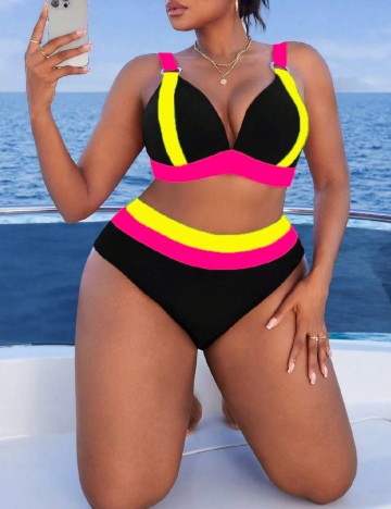 Costum de baie SHEIN CURVE, mix culori