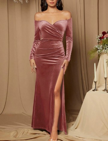 Rochie lunga SHEIN, roz pudra inchis