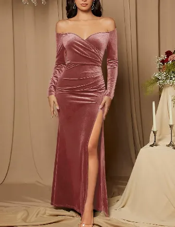 Rochie lunga SHEIN, roz pudra inchis