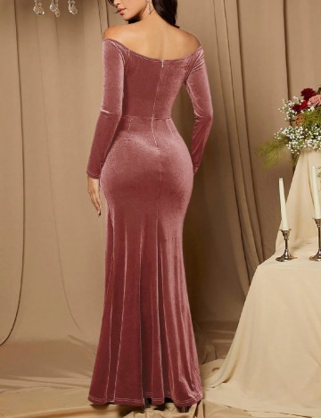 Rochie lunga SHEIN, roz pudra inchis