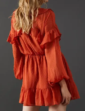 Rochie scurta WAREHOUSE, caramiziu