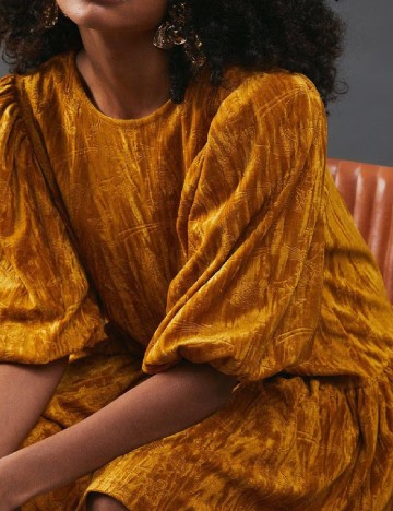 Rochie scurta WAREHOUSE, mustar