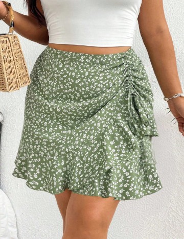 Fusta SHEIN CURVE, verde