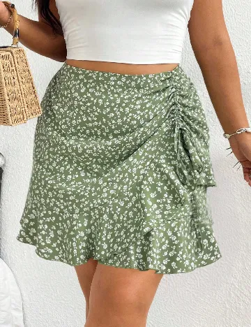 Fusta SHEIN CURVE, verde